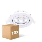 Fordelspakke 10x Noxion LED Vipbar Slim Spot Hvid Runde 6W 350lm 60D - 920-930 Dim To Warm | 85mm - IP54 - Dæmpbar - Bedste Farvegengivelse