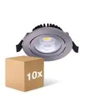 Fordelspakke 10x Noxion LED Vipbar Slim Spot Sølv Runde 6W 550lm 60D - 927 Ekstra Varm Hvid | 85mm - IP54 - Dæmpbar - Bedste Farvegengivelse