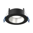 Noxion LED Spot Ares Dyb ring Sort - med Indre Ring Sølv | Udsnit 68mm - incl. GU10 Fitting