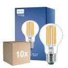 Fordelspakke 10x Philips MASTER LED Pære Ultra Efficient E27 Pære klar 5.2W 1095lm - 830 varm hvid | erstatter 75W
