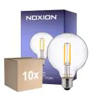 Fordelspakke 10x Noxion Lucent Filament LED E27 Globe Klar 7W 806lm - 827 Ekstra Varm Hvid | Dæmpbar - Erstatter 60W