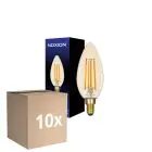 Fordelspakke 10x Noxion Lucent LED E14 Kerte Filament Rav B35 4.5W 400lm - 822 Ekstra Varm Hvid | Dæmpbar - Erstatter 35W