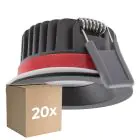 Fordelspakke 20x Ledvance LED spot Fire Rated Aluminium sort 8W 640lm 36D - 927 ekstra varm hvid | Udsnit 68mm - IP65 - bedste farvegengivelse - dæmpbar