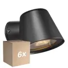 Fordelspakke 6x Nordlux Aleria Vægbelysning Metal Sort | IP44 - Egnet til GU10