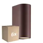 Fordelspakke 6x Nordlux Dion Vægbelysning Aluminium Rusten Up & Down | Egnet til 2x GU10
