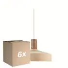 Fordelspakke 6x Nordlux Elvas Marble Pendel Lampe Metal Beige | Egnet til 1x E27