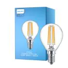 Philips Corepro LED Lustre E14 Kugle filament klar 6.5W 806lm - 840 kold hvid | erstatter 60W