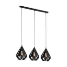 Eglo Pendel Lampe Carlton 5 Stål Sort | IP20 - Egnet til 3x E27 