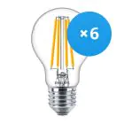 Fordelspakke 6x Philips Corepro LED Pære E27 Pære klar 10.5W 1521lm - 827 ekstra varm hvid | erstatter 100W