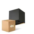 Fordelspakke 4x D'Lite Vægbelysning Elingen Aluminium Sort Up & Down 2.9W 170lm - 830 Varm Hvid | IP65 - Batteridrevet - Lyssensor