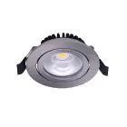 Noxion LED Vipbar Slim Spot Sølv Runde 6W 550lm 60D - 927 Ekstra Varm Hvid | 85mm - IP54 - Dæmpbar - Bedste Farvegengivelse